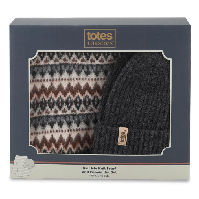 totes toasties® Mens Hat & Scarf Gift Set Brown / Beige Extra Image 6